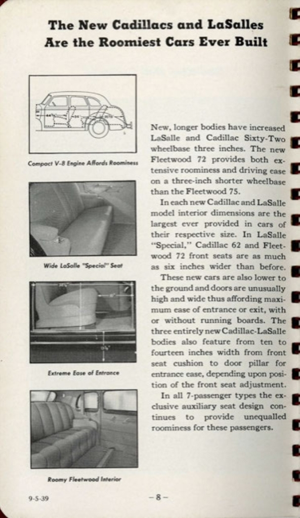 1940 Cadillac LaSalle Data Book Page 39